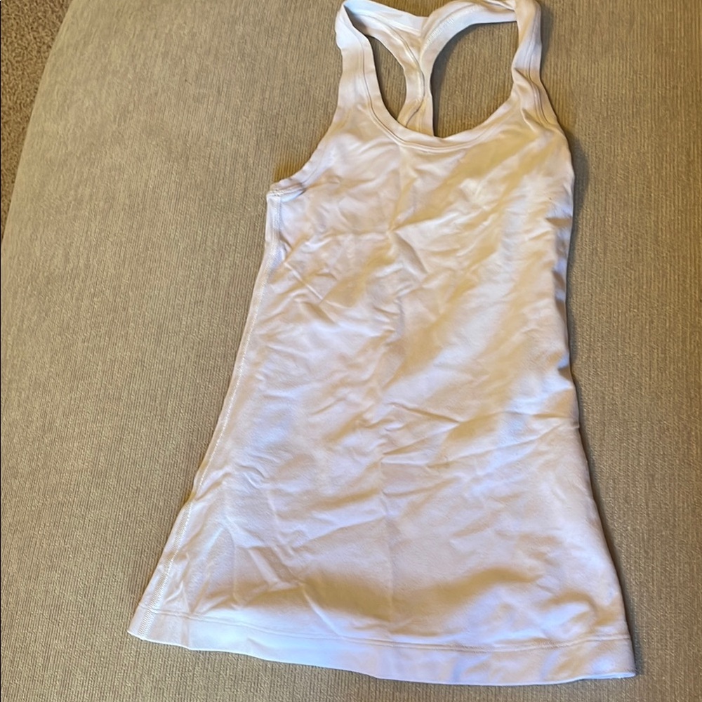 Lululemon Athletica White Fitted Tank Top